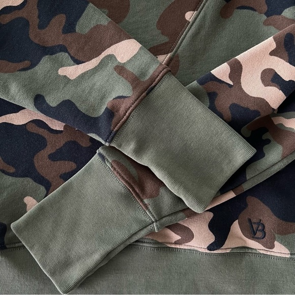Veronica Beard Everly Camouflage Cowl Neck Sweatshirt Cuffed Sleeves Size Small - Picture 8 of 10